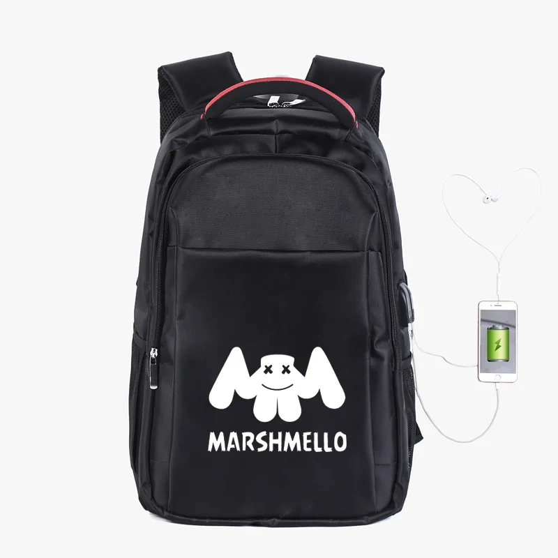 

Baida DJ Electronic Music Marshmello2019 New Style Laptop Backpack USB Back Thick Fabric