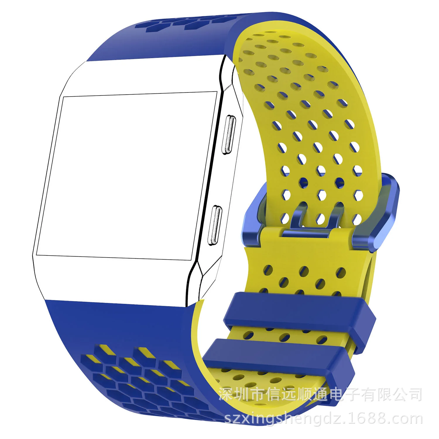 Высококачественный силиконовый ремешок для часов для Fitbit Ionic двухцветный сотовый дышащий браслет Спортивный Повседневный ремешок