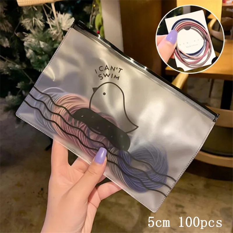 17 size 5cm 100 pcs Простая эластичная резинка для волос, резинка для волос, аксессуары для детей, женщин, девочек, детская бабочка, кольцо для волос, резинка для волос, резинка для волос, головной убор - Цвет: 17 size 5cm 100 pcs