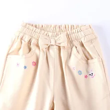 Стиль; корейский стиль; осенние спортивные брюки для маленьких девочек; джинсы с бантом для девочек