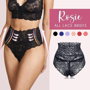 

High Waist Lace Panties Women Semi-perspective Women Briefs Plus Size Underwear Ultra-thin Seamless -MX8