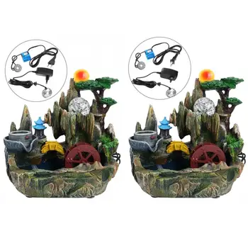 

Nordic Miniatures Desktop Water Fountain Waterfall Rockery Landscape Decoration Ornament with Atomization Effect