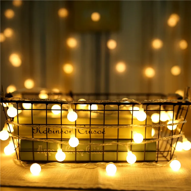 

LED round Globe Colorful Lights Lighting Chain Stars Christmas Flash Battery Light Waterproof Wholesale Bedroom GIRL'S Heart Dec