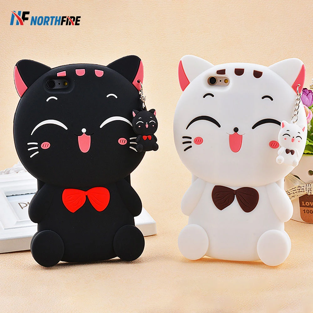 X XS XR Lucky Cat с мультяшками силиконовый чехол для телефона iPhone Max 6/6 S/7/8 Plus