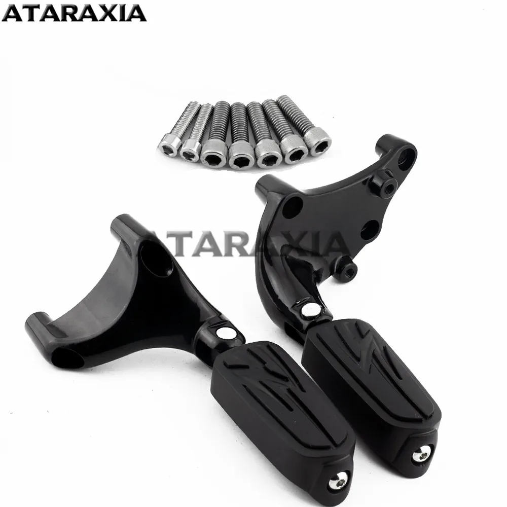 Motorcycle Footrests Black Aluminum Rear Passenger Foot Peg Bracket Mounts For Harley Sportster Iron 883 1200 2014-2019 | Автомобили и