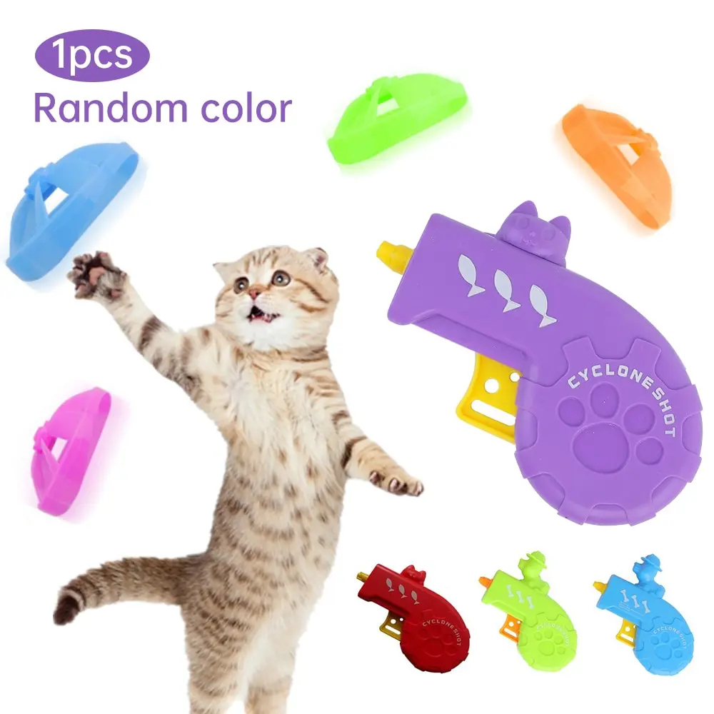 niumanery Cat Fetch Tracks Toy Flying Propellers Disc Saucers Interactive Dog Pet Chaser 