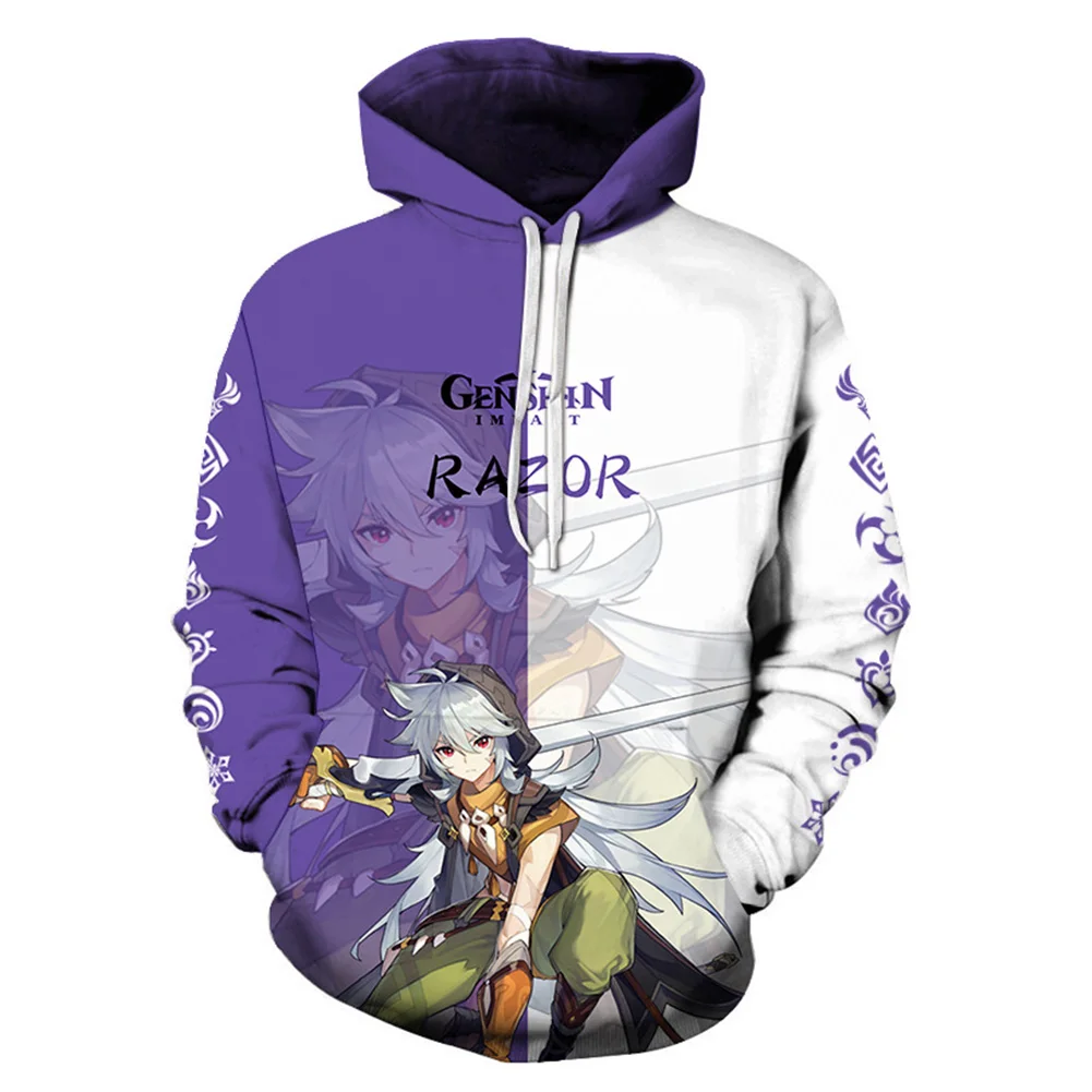 Genshin Impact Cosplay Hoodie 3D Ʈ ĵ Ƽ   ĳ־ ƮƮ Ǯ