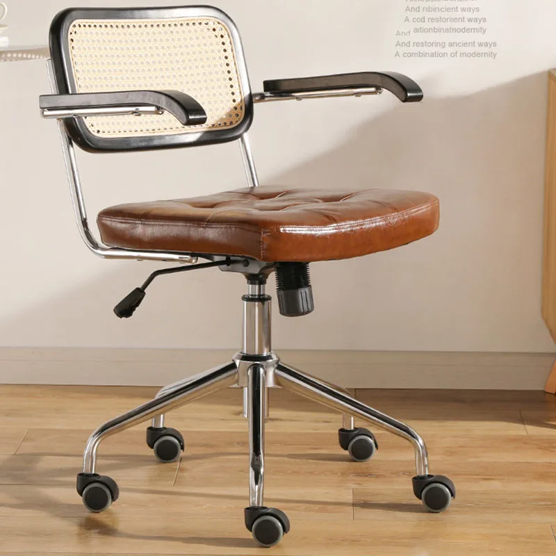 Rattan Office Chair Retro Computer Chairs Swivel Chair For Home Can Raised And Lowered Gaming Chair Кресло Компьютерное стул