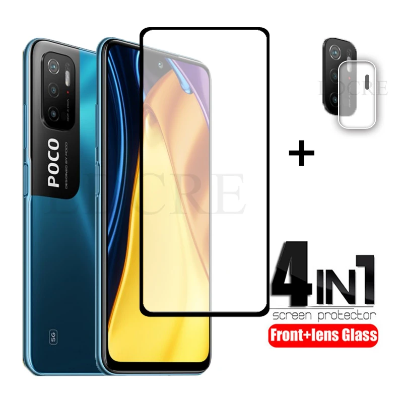 

2Pcs Glass For Xiaomi Poco M3 Pro 5G Screen Protector Film Glass For Xiaomi Poco M4 Pro 5G Camera Lens For Poco M3 X3 NFC F3 GT