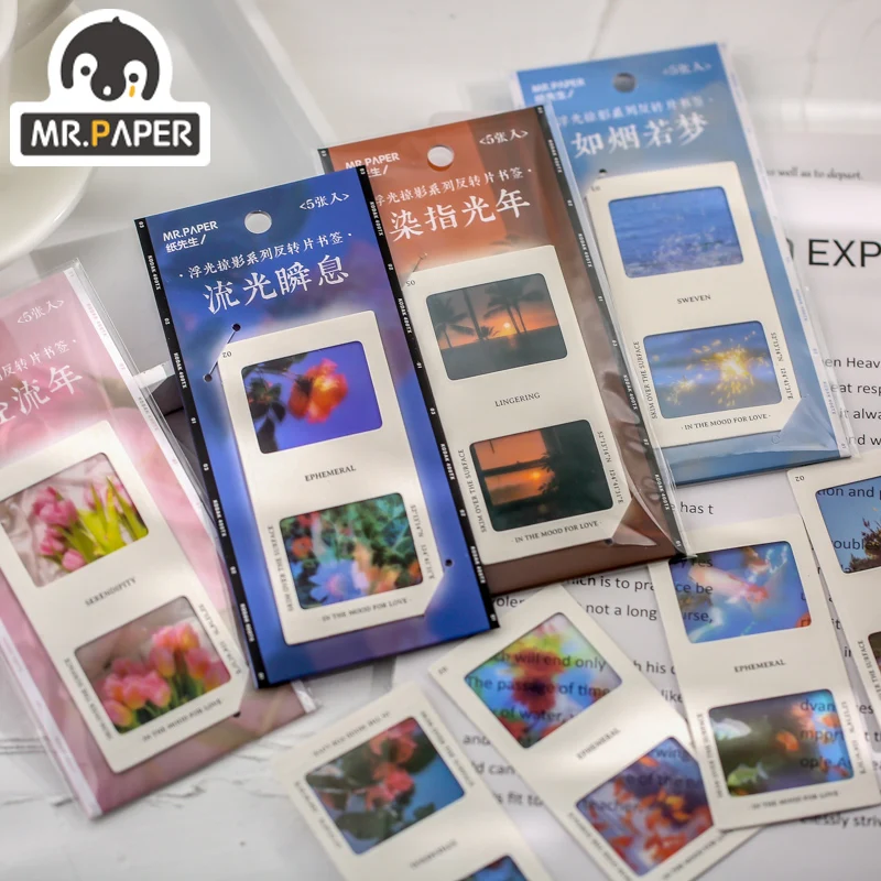 

Mr.Paper 4 Design Ins Wind Floating Light Glimpse Series Bookmark Creative Hand Account DIY Decorative Bookmark