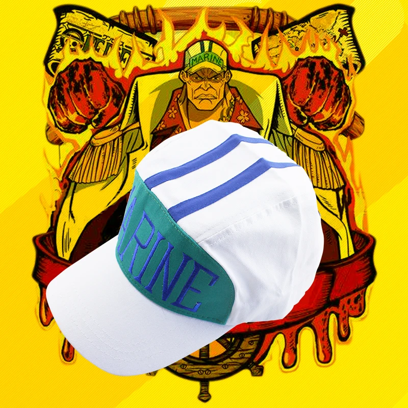 

Anime ONE PIECE Sakazuki Cosplay Hat Justice MARINE Demo Sunscreen Cotton Canvas Baseball Cap Kids Adult Street Travel Hats Caps