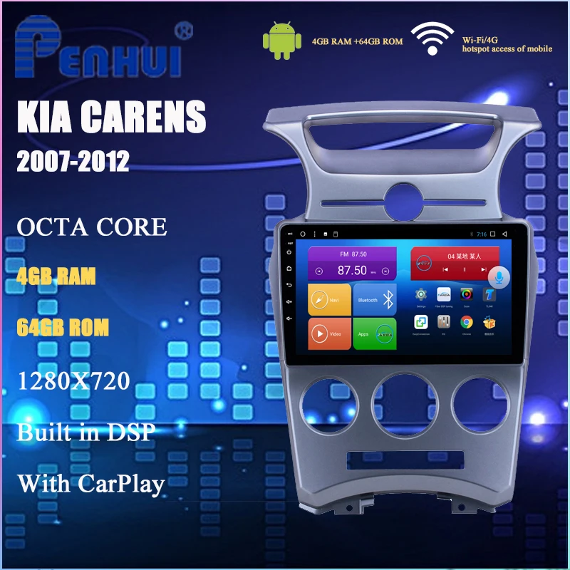

Car DVD For Kia Carens (2007-2012) Manual A/C Car Radio Multimedia Video Player Navigation GPS Android 10.0 double din 5.0
