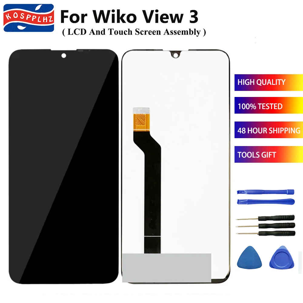 Протестировано для Wiko View 3, ЖК-дисплей+ сенсорный экран, сенсорный экран, дигитайзер, сменная деталь для мобильного телефона Wiko View 3+ Инструменты