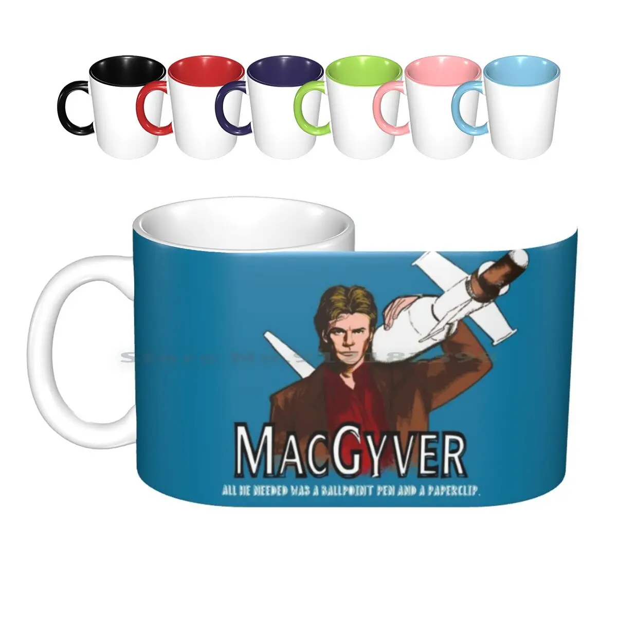 Macgyver 세라믹 머그잔 커피 컵 밀크티 머그잔 Macgyver 어드벤처 워 Tv 시리즈 80s 클립 히어로 오래된 시리즈