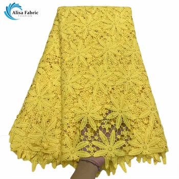 

Alisa Yellow Water Soluble Lace Guipure Lace Fabric High Quality Nigerian Lace Fabric 2020 African French Cord Lace For Wedding