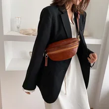 Ретро Женские поясные сумки, винтажные Водонепроницаемые кожаные поясные сумки, функциональные сумки через плечо для мобильного телефона, на молнии, нагрудная сумка, сумка на цепочке