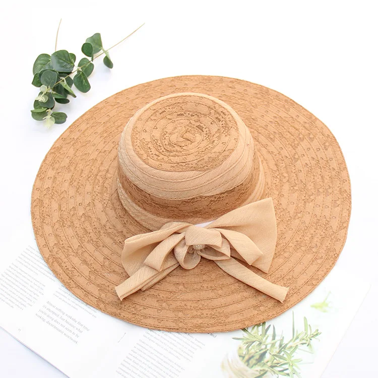 Хаки Hat Woman Summer Wide Brim Lace Sunshade Cap Fashion Anti-ultraviolet Beach Caps Folding Sun Protection Korean Visor Hats H6546 - Цвет: Хаки