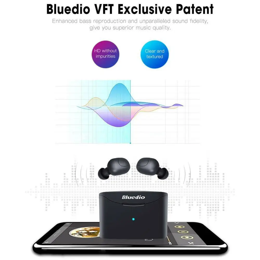Bluedio Bluetooth наушники TWS 5,0 зарядная коробка в ухо Спортивные Беспроводные наушники для всех телефонов связи бизнес
