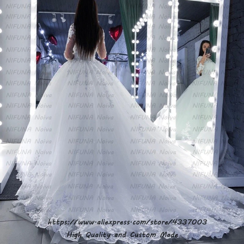 Vestido De Noiva принцесса элегантное кружевное платье с длинным рукавом свадебное платье gelinlik свадебные платья в стиле винтаж Brautkleid ; Robe De Mariage
