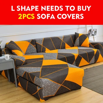 

Claroom L Shape Spandex Sofa Covers for Living Room Stretch Sectional Corner Sofa Couch Cover Slipcovers XC69#