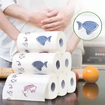 

1/3 Rolls Oil-absorbing Kitchen Paper Water-absorbing Thickening Oil-free Paper Special Tissue Paper Roll Kitchen Accessories
