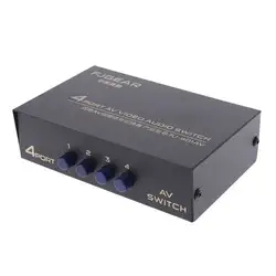 4 порта AV аудио видео RCA 4 входа 1 выход Переключатель Селектор сплиттер коробка AXYF
