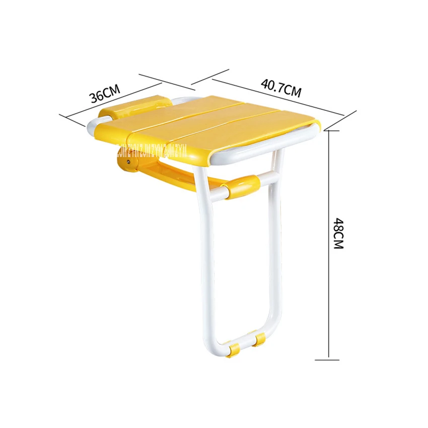 8905 настенный табурет для ванной из нержавеющей стали ПВХ пластиковый настенный складной табурет для ванной комнаты F olding душевой стул F olding сиденье для душа - Цвет: Цвет: желтый