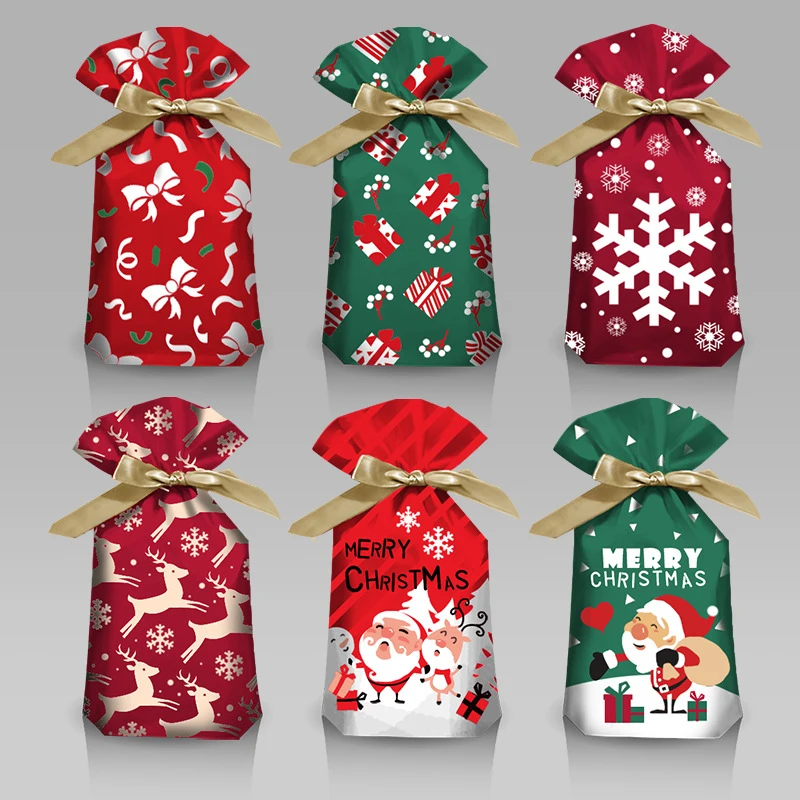 Christmas Gift Bags Santa Gift Bag Christmas Decoration for Home Snowflake Noel Present Wrap Holders