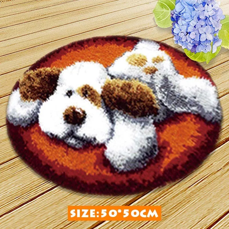 3D Diy рукоделие кошка собака Smyrna Klink Haak Kussen Bloem комплект Almofadas Knooppakket Klink Haak Kleed Bloemen наборы ковриков для вышивания - Цвет: ZD007