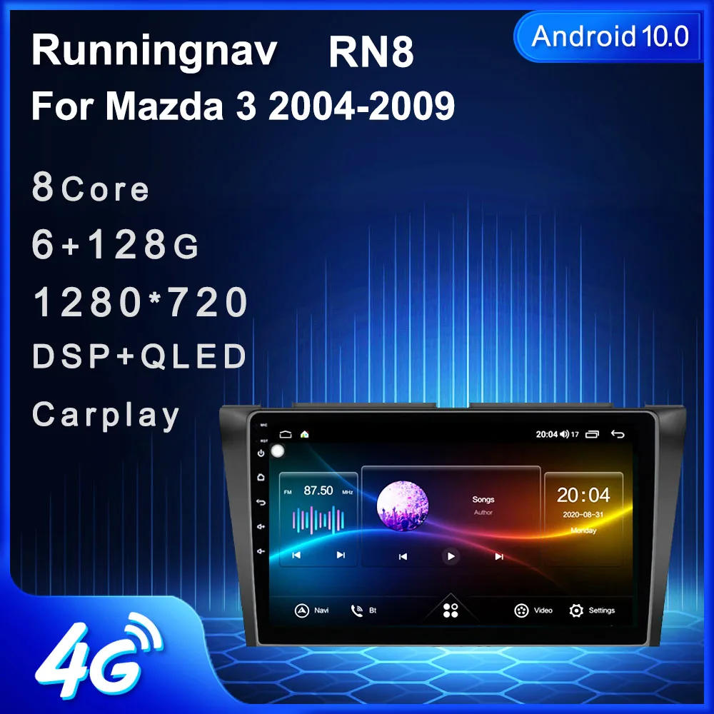 

Runningnav для Mazda 3 2004-2009 Android автомобильное радио, мультимедийный видеоплеер, навигация GPS