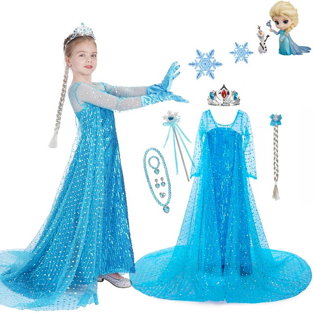 Dzyoleize Fantasia da Princesa Elsa Vestido de tule para meninas da Frozen  Vestido de baile para festa de Halloween, Carnaval, Natal, Aniversário e  Noite (as2, age, 3_years, 4_years, regular, Azul)