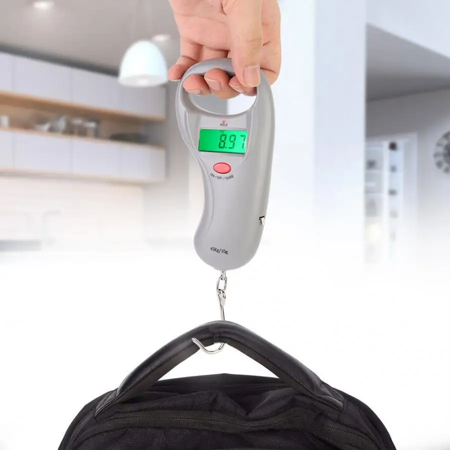 Portable Weighing Scale Electronic Balance Digital Fishing Scale Hook Hanging with Tape Measure LCD Digital Scale