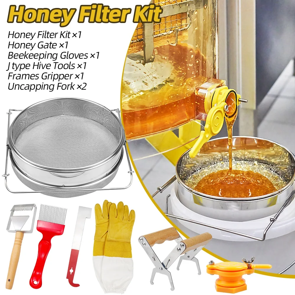 Beekeeping Bee Honey Fliter Kit Tools Equipment Set Uncapping Honey Kit