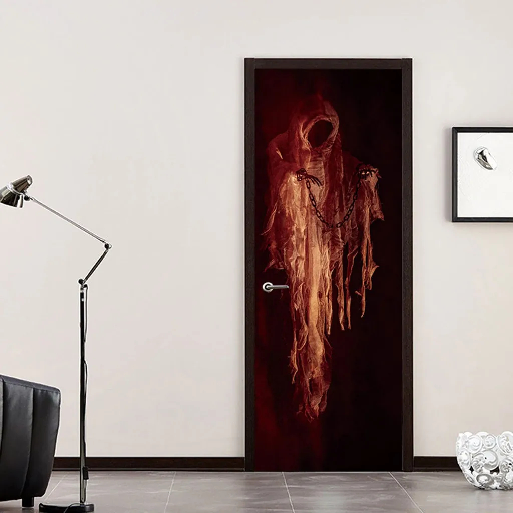 

Halloween door sticker Skull Zombie Ghost Door Stickers Home Decoration 38.5 x 200cm x 2pc Halloween room decoration sticker