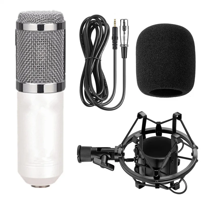 BM 800 микрофон для караоке BM800 Студийный конденсаторный микрофон mikrofon bm-800 для KTV радио braodcasing поет и записывает компьютер - Цвет: White Standard