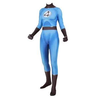 

Fantastic Four Susan Storm Richa Kostuum Cosplay Costume Christmas Kids Adult Superhero Bodysuit Suit Jumpsuits Rompers costume