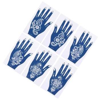 

6pcs Tattoos Stencils Tattoos Decorative Temporary Hollow Template Stencils Stickers for Body Finger