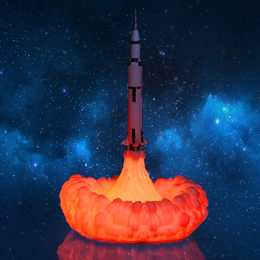 Creative 3D Print Rocket Lamp Rechargeable Night Light  For Home Room Family Holiday Party Decoration And Lighting Creative 3D Print Rocket Lamp Rechargeable Night Light  For Home Room Family Holiday Party Decoration And Lighting