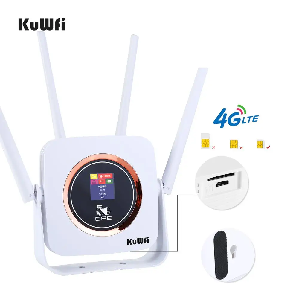 Высокоскоростной 4G LTE маршрутизатор KuWFi CAT6 сим карта Wi Fi беспроводной модем CPE WiFi с