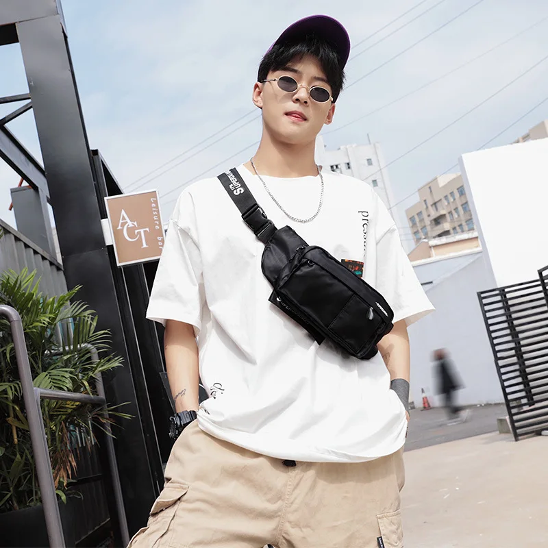 

Men's chest bag pockets high quality fashion casual sports riding Korean version of the shoulder bag 2019 new JIULIN