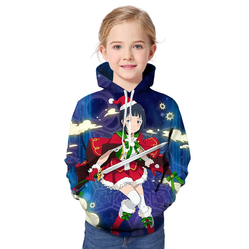 Children Kids Christmas Sweatshirt Boys Girls Funny Christmas Print Pullover Long Sleeve Hoodies Captain America Top Sweatshirt