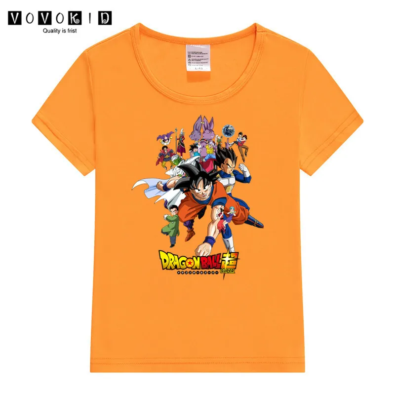 Футболка с принтом «Dragon Ball Z Super Son Goku» для маленьких девочек и мальчиков детская футболка с принтом «Король льва» рубашка на День Благодарения - Цвет: T102A-orange