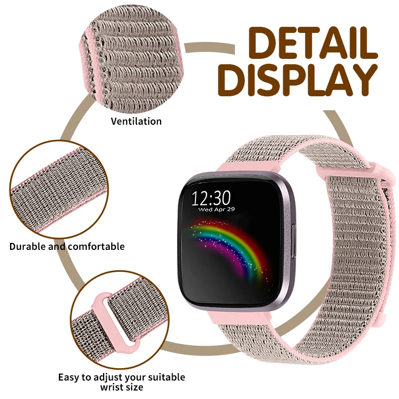 Joyozy спортивный сменный Браслет для Fitbit Versa 2/Versa ремешок Smartwatch Аксессуары Для Fitbit Versa2/Versa нейлоновый ремешок для часов
