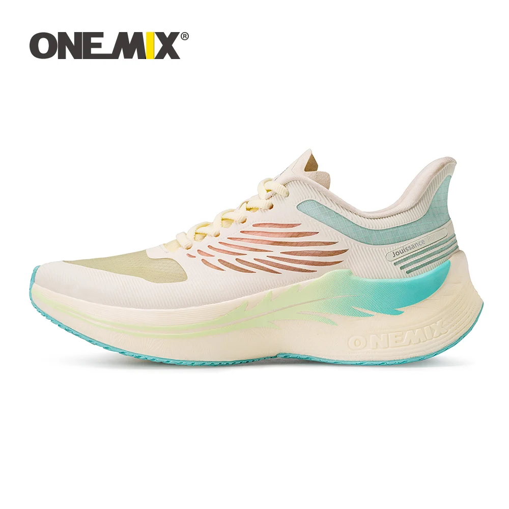 ONEMIX 2024 New Style Cushion Running Shoes for Men Breathable Mesh Rainbow Women Sneakers Support Wearable Lace Up Sport Shoes
