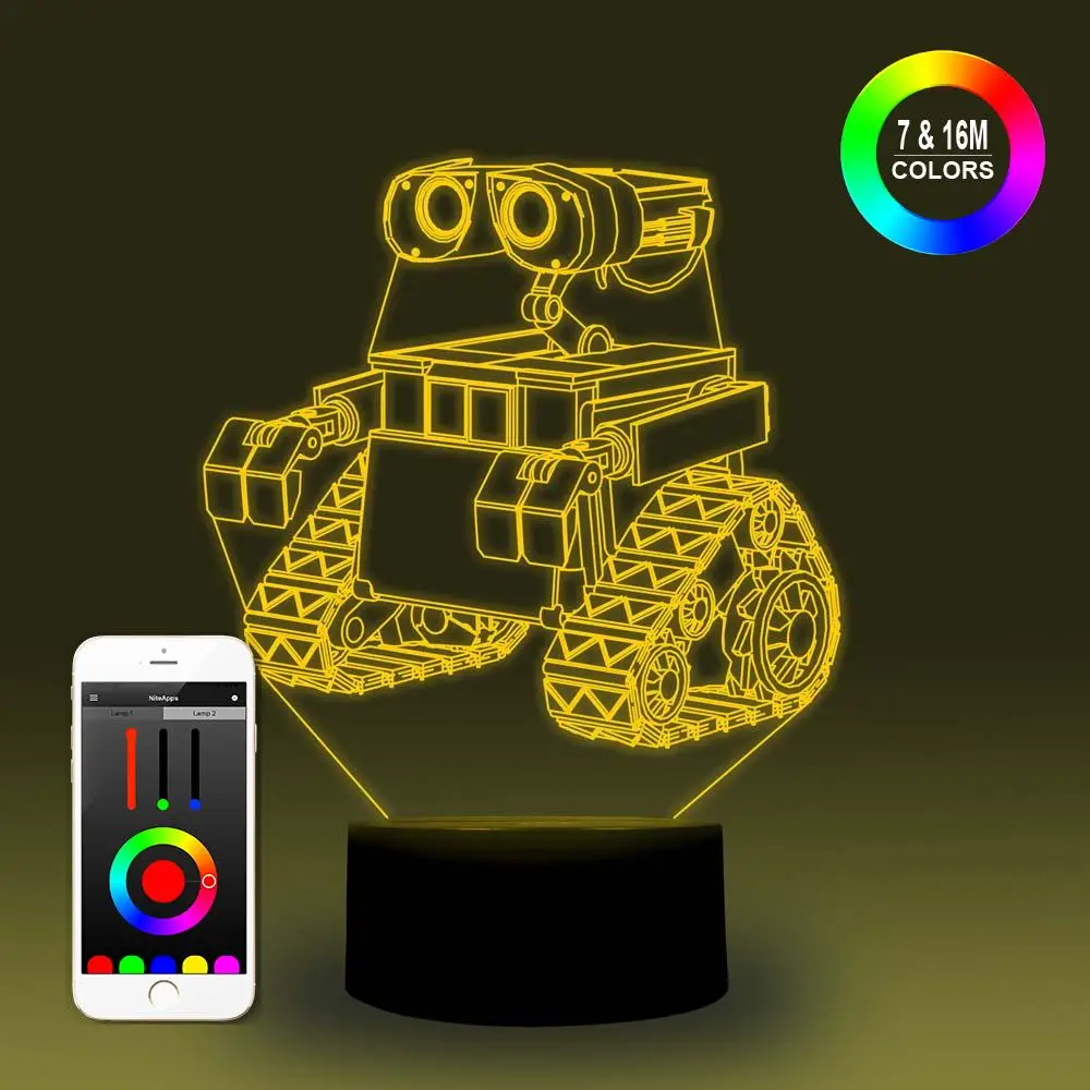 NiteApps 3D Настенный ночник настольная лампа Иллюзия украшение лампа подарок на день рождения приложение/сенсорное управление