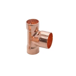 6.35-54mm Copper Welding Pipe Fitting Middle Big Reducing Tee Type Connector 3 Ways for Air Conditioning Refrigeration