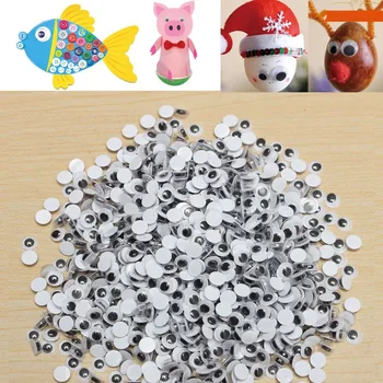 

1000pcs 6mm Round Wobbly Googly Eye Self-adhesive for Clothes Scrapbooking Teddy Bear Stuffed Toy Snap Animal Puppet Doll