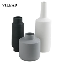 VILEAD 44 см керамическая рисованная дзен ваза статуэтки скандинавские креативные черно-белые ручной работы орнамент украшение дома аксессуары