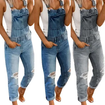 

Fashion Women Denim Jumpsuit Ladies Spring Fashion Loose Jeans Rompers Female Casual Plus Size Overall Playsuit With Pocket