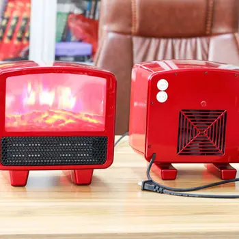

Creat A Warm Atmosphere In The Cold Winter With The Led Light Coal Heater Desktop Heater Vertical Hot Plug Hot Air Blower